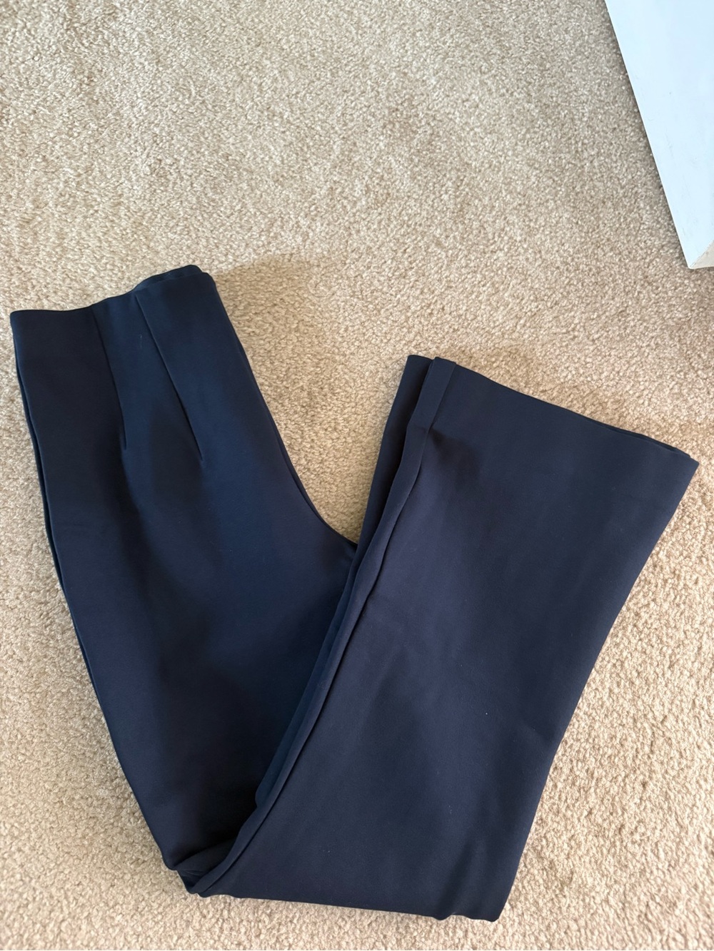 Women's Navy Stretch Copped Flare-Leg Pants